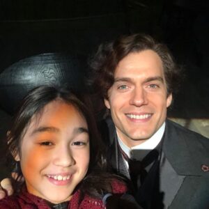 Serrana Su-Ling Bliss Instagram - Rough day at work! 😂😂😂😂 !! Ready for the action !! #enolaholmes2 #louisepartridge #netflix #behindthescenes #adeelaktar #hannahdodd #sharonduncanbrewster #henrycavill