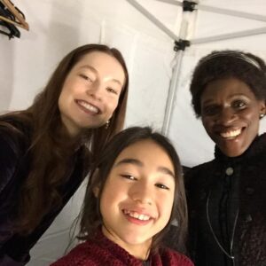 Serrana Su-Ling Bliss Instagram - Rough day at work! 😂😂😂😂 !! Ready for the action !! #enolaholmes2 #louisepartridge #netflix #behindthescenes #adeelaktar #hannahdodd #sharonduncanbrewster #henrycavill