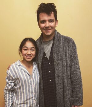 Serrana Su-Ling Bliss Instagram - So much fun on set @sexeducation S4 @asabopp @thaddeagraham #sexeducationnetflix #asabutterfield #thaddeagraham #behindthescenes