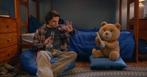Seth MacFarlane Instagram - Snapshots from 1993: The “Ted” prequel event series arrives January 11th only on @peacock! #tedseries @fat_kookaburra @alannaubach @scottchristophergrimes @giorgia_whigham @peacock
