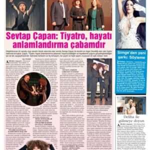 Sevtap Çapan Instagram - Haydi, gazete bayilerinden bir "Anayurt" isteyin! 

Bir süredir arınma terapisindeydim. Bugün Sevgili Nur Yıldız ile Anayurt Gazetesi röportajımızla evlerinize misafir oluyorum.

Titizlikle gerçekleştirilmiş bu tatminkar sohbetimiz için Nur Hanıma, gazetenin imtiyaz sahipleriyle tüm emeği geçenlere teşekkürümü sunuyorum.

Keyifli okumalar...

Gazete kağıdının mis kokusuna ulaşamayanlar için  aşağıya link bırakıyorum.

https://anayurtgazetesi.com/haber/19882895/sevtap-capan-tiyatro-hayati-anlamlandirma-cabamdir

#linkinbio

#anayurtgazetesi #nuryıldız #röportaj #konuk #sevtapçapan