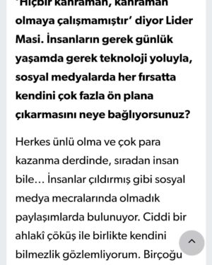 Sevtap Çapan Instagram - Gazeteci yazar Sevgili @melikebirgolge ile bendeniz Sevtap Çapan , Önce Vatan Gazetesi röportajı için biraraya geldik.

Yeni çıkan kitaplarımdan, yazarlık ödüllerimden, derinlemesine edebiyattan ve elbette yine hayattan ve edebiyatın hayata, hayatın edebiyata  yansımalarından konuştuk. 

Farklı ve ince düşünülmüş soruş tarzıyla coştuğum cevaplar sizi bekliyor. Bu keyifli röportaj için teşekkür ediyorum. 

"VAZGEÇMEYEN HERKES KENDİ HAYATININ BAŞKAHRAMANIDIR." 

Başlıklı röportajın tamamı için 👇

https://www.oncevatan.com.tr/roportaj/vazgecmeyen-herkes-kendi-hayatinin-baskahramanidir 

✨️
#röportaj #öncevatangazetesi #melikebirgölge
#konuk #sevtapçapan