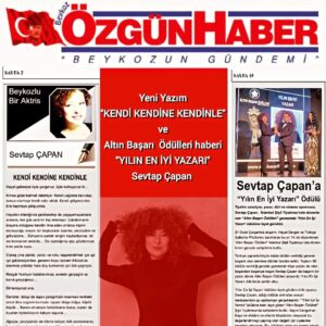 Sevtap Çapan Instagram - Yeni yazım "KENDİ KENDİNE KENDİNLE" @beykozozgunhaber de...

@kirmiziturkspiker AltınBaşarıÖdülleri "Yılın En İyi Yazarı-Sevtap Çapan" haberine de yer veren canım gazeteme, imtiyaz sahipleri Sayın Gülhan Dalar ve Sayın Sedat Dalar'a teşekkürümle...

Kendi kendinize kendinizle ne yapacağınızı öğrenmek için bu yepyeni yazımı ister mis kokulu baskıdan ister internet sitesinden okuyunuz. 

#gazete #aylıkgazete #beykozözgünhaber #köşeyazısı #köşeyazarı #sevtapçapan #altınbaşarıödülleri #yılıneniyiyazarı #okur #beykoz #istanbul #türkiye