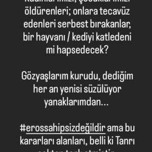 Sevtap Çapan Instagram - #erossahipsizdeğildir #erosicinadalet