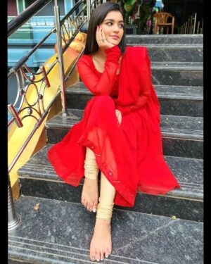 Shabana Shahjahan Instagram - ❤☀️ 

Customised anarkali 🌸 

 from : @tag_a_clothing_brand