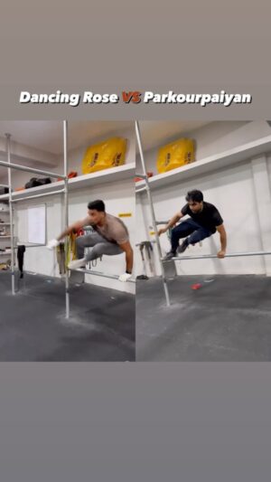 Shabeer Kallarakkal Instagram - Who would win? 

#parkour #freerunning #dancingrose #parkourpaiyan #diveroll #gymnastics #tricks #acrobatics #parkourindia #indianparkour #parkourtutorial #chennaiparkour #chennai #chennaifitness #fitindia #training #train#flips #india #sarpattaparambarai #stunts #speedrun #speed
