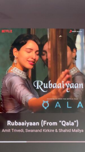 Shahid Mallya Instagram - @anvita_dee ke khwaab ka ek qissa aapki Nazar…
Check out my new song #RUBAAIYAAN from the movie #QALA
Feeling so blessed as it is written by @swanandkirkire and beautifully Composed by @itsamittrivedi Saab❤️
My surili co-singer @sireeshabhagavatula is Mashallah🙌
N I am so Excited to watch @babil.I.khan performance on this… 

@netflix_in 
@sonymusicindia 
:
:
:
:
@tripti_dimri @anvita_dee @sireeshabhagavatula @officialcsfilms @kans26 @kausarmunir @netflix_in
#ShahidMallya #shahidmallyalive

@officialcsfilms @kans26 @anvita_dee @tripti_dimri @babil.i.k 
@netflix_in  @swastikamukherjee13 @samirkochhar @amit.sial @girijaoakgodbole @actor_tasveer_kamil @nowitsabhi #AadhyaJha #ManujMittra @saurabhma @an5hai @siddharthdiwan @manasmittal @lifaafa_ @veerakapuree @nikitashak
@pritam_gram @itsamittrivedi @ze_iyer @ankitmalik3 @philmcgi @castingbay @saggydeee @redchillies.colour @kausarmunir @vidushak @amitabhbhattacharyaofficial @swanandkirkire @sireeshabhagavatula @shahidmallya
@ashley.lobo @makarandsurte #VivekDey @arpan.gaglani @gr.kapil @foram_gotecha #SachinBhanushali
@tanyawasir @roohidevgan1