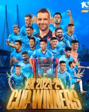 Shaiju Damodaran Instagram - 𝐈𝐒𝐋 𝐂𝐔𝐏 𝐖𝐈𝐍𝐍𝐄𝐑𝐒! 🏆
Congratulations to #mumbaicityfc on winning the trophy! 🔥
Petr Kratky ends his debut season in India with the ultimate prize. Well done 👏🏼