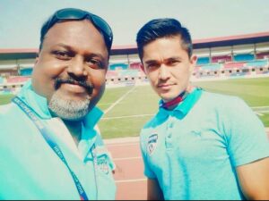 Shaiju Damodaran Instagram - The difference between the greats and the legends is their ability to focus for longer periods of time⚽️ golden era of two decades ⚽️ single-handedly lead many battles for the blue tigers ⚽️ SC11 has announced his decision to call it a day ⚽️ Thank you Captain ⚽️ @chetri_sunil11 #indianfootball #sunilchetri #retirement #announcement #longserving #captain