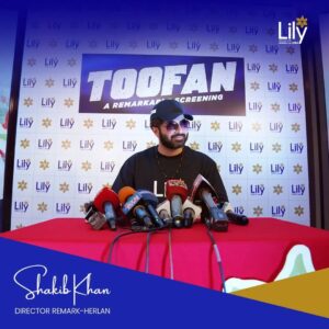 Shakib Khan Instagram - A night to remember with Remark-Herlan's Director, @theshakibkhan . 

At the special screening of Toofan, exclusively for Remark-Herlan family members at Star Cineplex - SKS Tower, powered by Lily. 

#Lily #Toofan #RemarkHerlan #ShakibKhan #সৌন্দর্যেরসংজ্ঞাতুমিই #লিলি #AlwaysBeYoutiful #BeYou