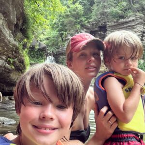 Shandi Finnessey Instagram - Today was a perfect way to spend a hot summer day! So proud of the little legs to make the long hike down to the waterfall. We are finally in the “sweet spot” of little kids when they aren’t completely helpless 😜 and we can do things like go on a 3 mile hike without carrying sacks of potatoes most of the way. Excited to have more hiking adventures in our future!