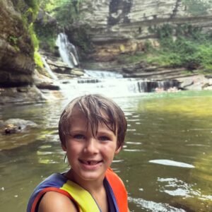 Shandi Finnessey Instagram - Today was a perfect way to spend a hot summer day! So proud of the little legs to make the long hike down to the waterfall. We are finally in the “sweet spot” of little kids when they aren’t completely helpless 😜 and we can do things like go on a 3 mile hike without carrying sacks of potatoes most of the way. Excited to have more hiking adventures in our future!