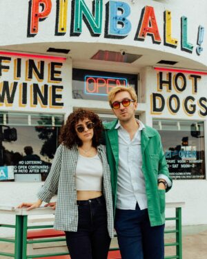 Shane Madej Instagram - some of our engagement photos! taken by the delightful @jack.dytrych at the great @waltsbar ✨🫡❤️