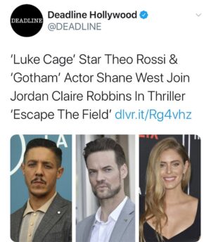 Shane West Instagram - Here we go.....🌾👀

#EscapeTheField
#ETF
@jordanclairerobbins 
@theorossi