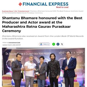 Shantanu Bhamare Instagram - Producer & Actor Shantanu Bhamare Awarded as Best Producer & Actor in Maharashtra Ratna Gaurav Puraskaar on Sunday 25th February 2024 at Royal Connaught Boat Club, Pune. This Award is Presented by Shalini Foundation and Celebrity India News. Founder and President of the Foundation is Vishal Gore,  Dr. Shailesh Chaubey is a Secretary & Anand Keshav is Treasurer of the Foundation. 

Shantanu Bhamare also received Award from London Book Of World Records in the award function.

Chief Guest of the Award Function was Anirban Sarkar - Founder/Chairman of Deccan Water Treatment Pvt. Ltd, Deccaleap, TOP News TV Channel, Deccan AV Media, Hair Care Studio, Decca Green & Producer of Movie "Farzand", Veer Sawarkar Web Series & upcoming movie Daryasarang.

Along with Shantanu Bhamare, Scientist Professor Prabhat Ranjan (Vice Chancellor, D. Y. Patil International University AKurdi), IPS J.D Supekar Sir ( IG Maharashtra Police) for our Maharashtra, Vijay Patkar (President of Akhil Bharatiya Marathi Chitrapat Mahamandal), Shiv Thakare (Big Boss fame), Shivani Sonar (Raja Ranichi Ga Jodi fame), etc. were Awarded.

Prior to this Award, Shantanu Bhamare got an International Award in Leadership which he got at Denver, USA. He is also Awarded with Rajshree Shahu Samaj Ratana (Social Diamond) Puraskar (Award) for his significant contribution in Information Technology, Education & Social Work, Best Producer of Maharashtra Award, Awarded By Maharashtra Governor Shri Bhagat Singh Koshyari, Legend Dadasaheb Phalke Award, Bollywood Legend Award, Shakti Ratna Puraskar (Award), Prestigious Mother Teresa Award and many more Awards.

#shalinifoundation #MaharashtraRatnaGauravPuraskaar #Producer #Actor #actorlife