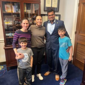 Sharice Davids Instagram - Yesterday, I met Dr. Shah and his family during their visit to DC. Dr. Shah was one of the many health care workers who heroically responded to help the victims of last month’s Super Bowl parade shooting.

To him and all providers who supported our community that day and after, thank you!