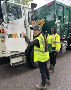Sharice Davids Instagram - Waste Management put me to work for today’s #SharicesShift! We visited a WM facility in KCK and then collected trash at homes in Shawnee. I got to chat with local workers about how my bipartisan law to support woman truck drivers is helping combat our current truck driver shortage.