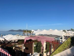 Sharon Bialy Instagram - Early morning walk on the Croisette prior to teaching today. Best cure for jet lag. It’s amazing to watch all the crew set up the tents for the @cannes_filmfestival . I hope the attendees appreciate all the hard work of the crew- line a film or TV set they are the ones behind the scenes that make it all look so beautiful- blessed to be here.. and to leave before the madness begins. Hope to come back with a film one day #BialyThomas&Associates