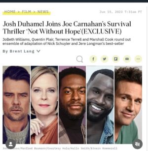 Sharon Bialy Instagram - What @carnojoe has been up to with the incredible group of #actors we cast #notwithouthope is going to blow your mind @zacharylevi @joshduhamel @quentinplairjr @iamterrencet @thismarshallcook #jobethwilliams @florianalima #bialythomasandassociates @staysh_face @sherrythomaslane