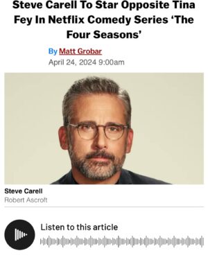 Sharon Bialy Instagram - Big cat out of the bag!. So excited to see this announcement ! @sherrythomaslane @deadline #tinafey #stevecarrell #bialythomasandassociates @csacasting