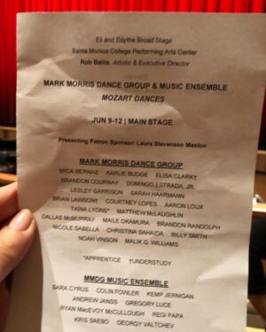 Sharon Bialy Instagram - Wow- first #dance concert in years. Unbelievable @markmorrisdance @mozartclassics @broadstage - blown away by live music and such incredible dancers and choreography. My mind is blown and my soul awakened. @goldieinla - it’s the next best thing to basketball !