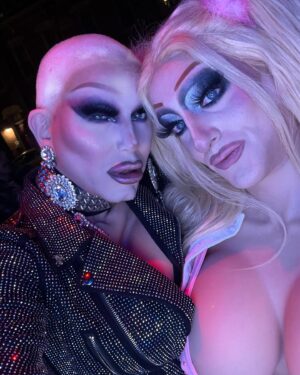 Sharon Needles Instagram - ‘Cause I’m a blonde, I don’t have to think, I talk like a baby and never pay for drinks’ @phoenix_fatale @missjuliebrown  also: give my friend phoenix a follow.. Pittsburgh is a crypt full of amazing queens that can always use the love ..