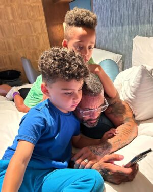 Shaun T Instagram - Question: While I prefer this as my Saturday night over anything else, what do you prefer most of your weekend nights to look like? 

Being a traveling dad, I literally soak up every moment I get to have with my kiddos and my husband. I even dragged them to LA with me because I am just truly attached to their souls and I don’t like being away from them! ♥️