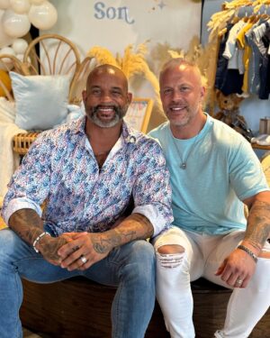 Shaun T Instagram - We are so happy to celebrate this incredible milestone with @alexcoloreo and @stevearmato 💙 Baby Armato will be here soon! #itsaboy #family #love #babyshower