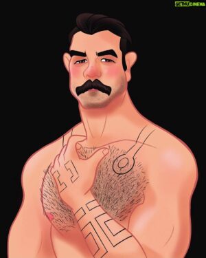 Shawn Morales Instagram - Omg I am in love 😍🥰 with this artwork thank you so much @slightlywobbly you truly are very talented original photo by @jeremylucido of @starrfuckermag #fanart #draw #shawnmoralesfanart #dragrace #pitcrew #ohpitcrew