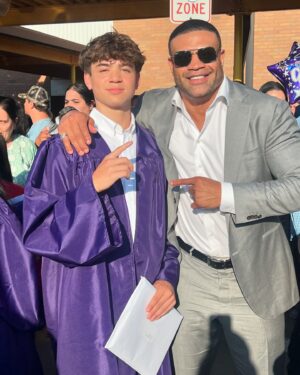 Shawne Merriman Instagram - Can’t tell you how proud of you I am kid keep going you just getting started @justinmerriman12 #familyfirst