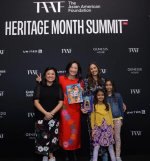 Sheetal Sheth Instagram - We are more than a month.

But so grateful for all the programming and dedicated time spent to champion and uplift our voices. Honored to be part of the @taaforg summit earlier this month with two of the most brilliant women. @michellelitv and @joannahowrites, In awe of you both and all you do. 🙌🏽

So special to have my littles on stage with me reading excerpts from Always Anjali. It is not lost on me how the Anjali series continues to hold such a special place in so many hearts and  finds new homes daily. 🙏🏽✨

I am deeply moved by the bravery and courage of our youngest speaking their truth in the face of so much vitriol. Our voices are needed more than ever and being surrounded and supported by community gives me hope. Thank you @taaforg for holding space for us.

I also hear from so many that still feel alone and unseen. I’ve been there. And if that is you right now, believe me, your people exist. Things can change in an instant.

As hard as things are, please know your light is more than enough. ❤️

#aapi #aapimonth #representationmatters #southasian #kidlit #storytelling #education #childrensbooks #author #librarian #elementaryteacher #wndb #brown #anjali #alwaysanjali #bravoanjali