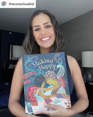 Sheetal Sheth Instagram - It takes years to bring a book into the world and MAKING HAPPY is finally here. This book is my heart and I share it with you hoping it brings you a little hope, a little peace and a whole lot of love. 🙏🏽❤️

Posted @withrepost • @theconsciouskid Happy book birthday to MAKING HAPPY, a picture book about how to find your happy no matter how hard things are.

Award winning creators, Sheetal Sheth (@beneaththesheetz) and Khoa Le (@khoa.le.artwork) have created a stunning, must have book that interweaves text and art in a way that is truly seamless.

We are so happy this book is in the world! This book touches on self care and mental health- it is a conduit to talk to our children about how to process big feelings. Written by the author when she was dealing with serious illness and couldn't find books that dealt with these topics, we are so grateful that she has shared her story so honestly.

In celebration of the book's release we are going to be giving away two copies. All you have to do to enter is make sure you are following @beneaththesheetz and us and tag a friend in the comments. U.S. only please. Giveaway ends Fri, Sept 23 at 11:59pm.

MAKING HAPPY. Available now wherever books are sold. @barefootbooks #childrensbooks #kidlit #selfcare #mentalhealth #newbook #bookbirthday