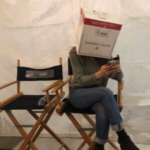 Sheila Vand Instagram - Prototype for a new helmet I’m developing that provides immediate personal space and a barrier to small talk.