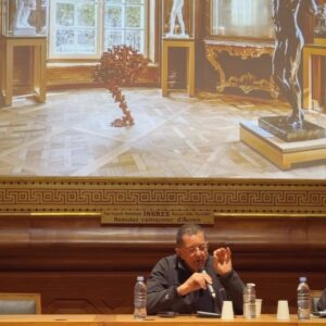 Shini Somara Instagram - Yesterday evening was a #steam experience I’ll never forget.  Listening to a lecture by #antonygormley at the École Nationale Supérieure des Beaux-Arts @beauxartsparis followed by a small group dinner.  It’s very rare that in one conversation, a range of topics are covered from #quantumphysics #vipassana #meditation #davidbohm #krishnamurti #richardfeynman #engineering #selfdiscovery.  Every time I listen to Antony, who for me, is one of the most captivating artists of our time, I learn more about human existence and become more clear about my own place in this world.  What an absolute treat..