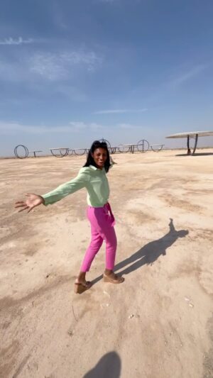 Shini Somara Instagram - Visited @studioolafureliasson “Shadows Travelling on the Sea of the Day” in the desert of Qatar just north of Al Zubarah - it’s all about the #mathematics #geometry #perception and #reality for me… 🍭 I love Olafur Eliason’s work - it’s always a perfect balance of #stem and #art