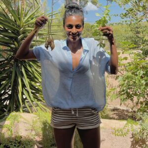 Shini Somara Instagram - Growing your own, is soooo satisfying! Check out our home-grown onions and mint.  I threw them into a watermelon and tomato salad.. #growyourown #ibiza