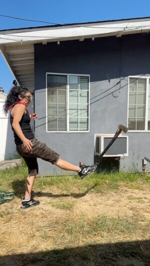 Shontae Saldana Instagram - “Be proud of who you’ve become. It only gets better, and happier from here once you start choosin’ you.”
-Taesty D!
•
📸 @mel0_moto 💕 
•
#axekick #trickshots #axetrickshots #bigaxe #axethrowing #selflovequotes #happyquotes #positivevibes #positivityquotes #motivationalvideos #coolreels #fypreels #pridemonth #happypride #pride2024 #loveislove #slowmotion #sportlife #axethrowingleague #bullseye #inspirationalspeaker #rapper #actress #newartist #trendingnow #viralpost #newmusic #mindsetmatters #spiritualhomie #funactivities