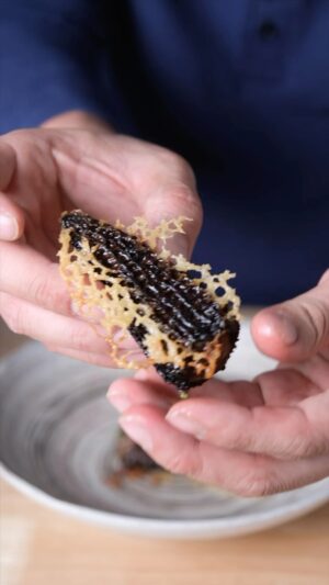Shota Nakajima Instagram - I thought of this dish because I had gyoza stuffing left and no gyoza skin. 

This has turned into one of my go to’s for morel season. stuffing them with gyoza stuffing and cooking them the same way I would with gyoza! 

Also a fan of your good ole crispy morels. What’s your go to?

gyoza filling:

- 200g ground pork(fatty)
- 1 cup cabbage, finely chopped
- 1/2 cup green onions, finely chopped
- 1 clove garlic, minced
- 1 tsp ginger, minced
- 1 tbsp soy sauce
- 1 tbsp sesame oil
- 1 tbsp hoisen sauce
- 1/2 tsp salt
- 1/4 tsp black pepper

For the tuile:
- 2 parts water
- 1 part flour
- 1 part oil

*always cook your morels through. For this video I dehydrated and rehydrated 🍄‍🟫 

#cookingvideo #Morel #morelmushroom