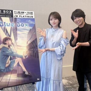 Shoya Chiba Instagram - Thank you Anime EXPO!!🟦
BLUE BOX PANEL was a space full of love!🟦

#アニメエキスポ
#人生初　
#サンキューロサンゼルス
#アオのハコ
#2000人近くの人とアオハコポーズ
#放送は10月から

#捕まえた浦くん
#恋しまもありがとう
#animeexpo
