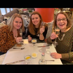 Sian Gibson Instagram - Oh Dry January - we were doing so well!! #ladieswholunch #vickipepperdine #rosiecavaliero 🥂🥂🥂