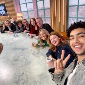 Sian Gibson Instagram - Another fabulous morning on @sundaybrunchc4 with @hadderstime @archmadekwe @fryrsquared , the legend that is FrankSkinner and only bloody BUSTED!!!!!!! Thanks for having us @rimmersimon and @timlovejoy_official ! Always the best morning!!! ❤️