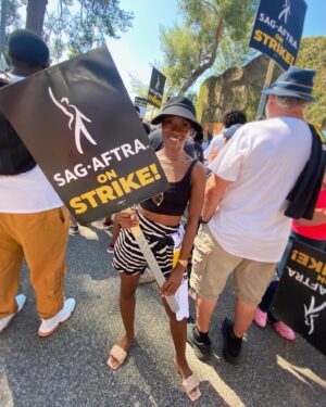 Sibongile Mlambo Instagram - We’re still out here! 🪧 We’re still fighting for fair wages and protections when working with A.I. Some of my residual checks cost more to put in the mail than they’re worth. Swipe for receipts! 🧾 #fairpay #unionstrong #sagaftra #solidarity #march