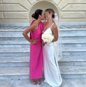 Sibylla Deen Instagram - I think that finding the right person to share your life with takes soooo much luck, faith and perseverance. But you two! You are testament. When it’s meant to be it is … You couldn’t be more perfectly suited. And celebrating your love still warms my heart. Thank you for making me a part of your family. Amee has been my friend for life but now I have Adrian too. You are both infectious and full of joy. May we drink espresso, swim in pasta and drown in Parmigano till the end of our days. Tutto l'amore del mondo Mr and Mrs Banks. 🩷 @bambievans