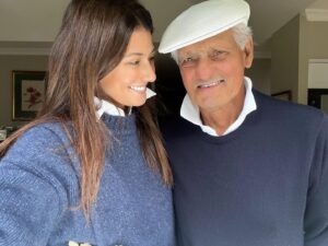 Sibylla Deen Instagram - My dad, Bobby Deen 🥣🫐🫧 came to give him some love (we didn’t mean to dress the same, but we did). 🤍
