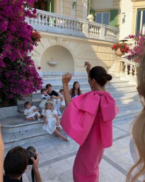 Sibylla Deen Instagram - The most beautiful wedding 💒 @bambievans and the most beautiful dress. Thank you @bernadetteantwerp @piaaungstylist. It’s official, I’m back drinking espresso and I’m Italian. 🩷🍋☕️