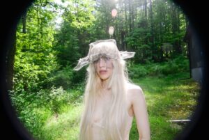 Sideara St. Claire Instagram - Ma’am there’s something on your head 
Some of the new hats I made for @worldofmyownnyc’s Metamorphosis runway 🦢🩶 I forced my boyfriend to take pictures of me in the woods and bugs ate me alive I’m actually losing my mind omg I need a Benadryl or something