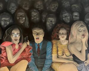 Sigge Eklund Instagram - Front Row I, akryl. 240x200 cm. Pris: 12.000.000 kr