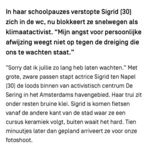 Sigrid ten Napel Instagram - Over te veel of te weinig tongen, kattenkwaad, verstoppen en activisme, over eetbuien, Ayahuasca, seksualiteit en grensoverschrijdend gedrag, over liefde en overwinnen. Een zoveel mogelijk navolgbaar verhaal in een beperkt aantal woorden over niet altijd logische processen van jaren. Ofwel een interview. (Het geheel is te lezen via de link in m’n bio. Geschreven door @larsdellemann foto’s van @tengbehkamara voor @brandpuntplus )
