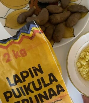 Sikke Sumari Instagram - Kaupallinen yhteistyö @aitojamakuja kanssa
Luulette varmaan, että nautiskelen tässä ihan vaan tavallista riisipiirakkaa. 

Vaan väärässäpä olette. Nautiskelen nimittäin KARJALANPIIRAKKAA, joka on jo vuonna 2004 saanut Aito perinteinen tuote (APT) -nimisuojauksen, joka tarkoittaa, ettei niitä voi tehdä massatuotantona, sillä niihin ei voi lisätä juurikaan mitään lisäaineita. Muitakin vaatimuksia on, niistä voi lukea lisää aitojamakuja.fi sivustolta.

Karjalanpiirakan päälle olen tehnyt munavoin, tietenkin! Mutta sen päälle olen vielä lisännyt toisenkin nimisuojatun kotimaisen herkun, nimittäin LAPIN PORON KYLMÄSAVULIHAN. Aika killeri yhdistelmä tuli. Myös Lapin poron liha sekä Lapin poron kuivaliha ovat saaneet alkuperänimityksen (SAN)

Lapin poron kylmäsavulihapaketistä jäi vielä osa jäljelle, joten lopun pilkoin muruksi ja sekoitin sen kolmanteen alkuperänimityksen suojan saaneeseen lappalaiseen, nimittäin LAPIN PUIKULAAN! 

Keitin puikulat, kuorin ja lisäsin aika reilusti voita ja kylmäsavulihahakkeluksen. Pyörittelin muusista puikulaiset pallerot ja asettelin ne nätisti salaatinlehtien päälle. Kelpaisi tarjota vaikka missä ja vaikka kelle! 
Muusiin voisi vielä lisätä vaikka ripauksen hienonnettua sitruunatimjamia yrttistä makua antamaan. Yrtit sopivat hyvin poronlihaan.

Puikulapussi oli niin riittoisa, että puolitin puolet keitetyistä puikuloista ja kypsensin ne rapeiksi uunissa parmesaanijuuston kera. Ripottelin lopun kylmäsavulihan puolikkaiden pinnalle. Siihen väliin olisin voinut vielä lusikallisen yrteillä maustettua majoneesia tipauttaa, mutta unohdin! Hyvää oli ilmankin. 

Nämä kotimaiset nimisuojatut tuotteet, joita on kaikkiaan 14, ovat käyneet läpi pitkän ja tarkan prosessin ja näitä merkkejä on kolme: SAN - suojattu alkuperänimitys, SMM - suojattu maantieteellinen merkintä sekä APT - aito perinteinen tuote. 

Minusta tämä on todella hieno asia! Jos kiinnostuit, lue lisää näistä tuotteista www.aitojamakuja.fi/erityiseksitodettu 
Sieltä löydät ne muutkin nimisuojatut tuotteet, joihin kuuluu mm suomalainen vodka ja Puruveden muikku. Arvaile loput ja käy sitten tuolta sivustolta kurkkaamassa, kuinka monta keksit! 
#erityiseksitodettu #nimisuojaus
