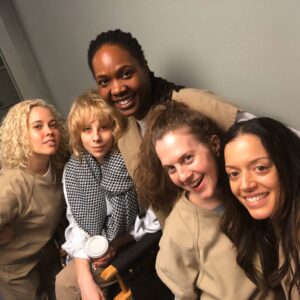 Sipiwe Moyo Instagram - My dear @dana.meryl.berger, we love you so much and are sending you and your family peace and comfort from the bottom of our hearts. May the memory of your beloved, Chris Nold, always and forever be a blessing ❤️🧡🖤
.
.
.
There are so many things I love about being an actor (so many that they outweigh all the things that make it hard) One of them is the bond of love and friendship we make in our work of excavating humanity and baring truth through storytelling. All of the pics I have with @dana.meryl.berger above are so silly because when you’re around people you love love love working with and who share your same vigor for this thing we do, then the fun laughter and connection is endless. Those bonds are forever 🧡🖤🧡
.
.
.

#oitnb #netflix #oitnbseason6 #oitnbseason7 #bts #orangeforever #oitnbseriesfinale #adeola  @oitnb @netflix #dblock #jail #tothemax #prison #kickball #oitnbseason6finale #orangefamily #orangeisthenewblack #danaberger #tawney #shirleyroeca #vasquez #quarantine #lockdown #lockdown2020 #fbf #tinaswope #rebeccaknox #annalisa #christinatoth